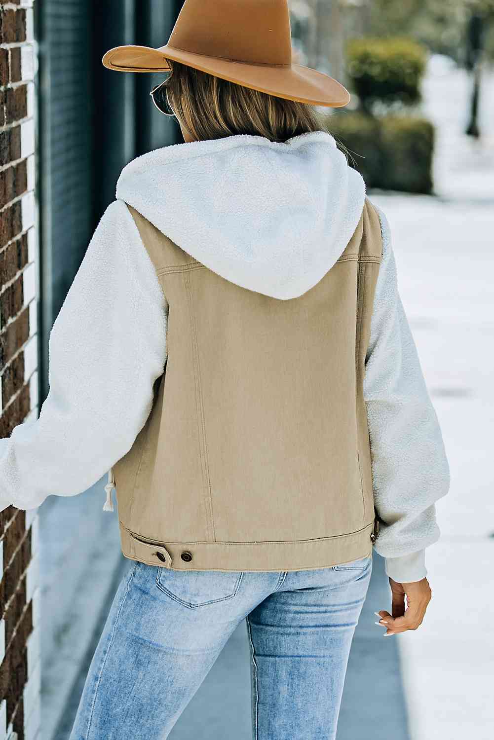Agnes Orinda Women's Plus Size Denim Hood Drawstring Fall Winter Button Jean  Jackets : Target